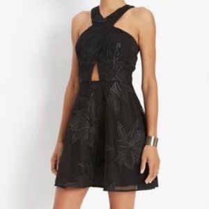 Jay Godfrey high neck black cut out cocktail dress